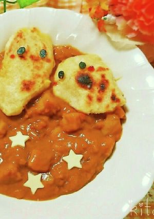 ハロウィン♪とろ～りチーズのおばけナン♪-レシピのメイン写真