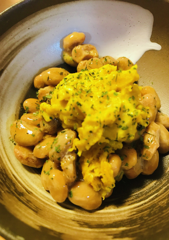 毎日の納豆●かぼちゃの煮込みのせ-レシピのメイン写真