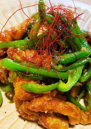米粉でカリッ!鶏肉とピーマンの中華炒め-レシピのメイン写真