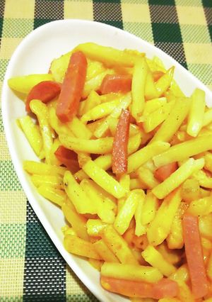 ポテトとボロニアソーセージのチーズ炒め-レシピのメイン写真