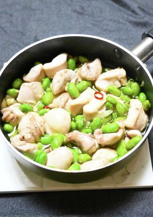 鮭の白子と枝豆のアヒージョ-レシピのメイン写真