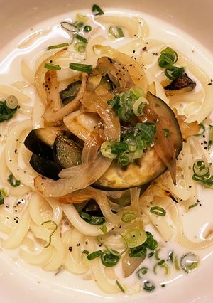 貝だしとスキムミルクのあったかうどん-レシピのメイン写真