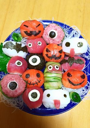 簡単☆ハロウィン☆手まり寿司-レシピのメイン写真