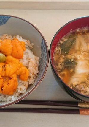 おうちごはん 家飲み2人(うに丼)-レシピのメイン写真