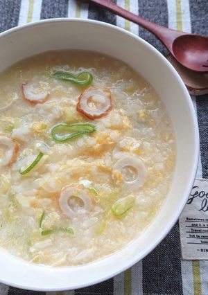 胃に優しいちくわとネギの卵雑炊作り置き-レシピのメイン写真