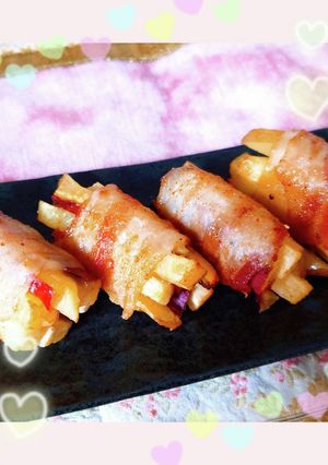 お弁当に☆じゃが&おさつの豚バラ巻き-レシピのメイン写真