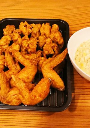 おうちごはん 家飲み2人(唐揚げ)-レシピのメイン写真
