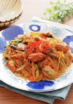 まぐろ頭肉の和風チャプチェ-レシピのメイン写真
