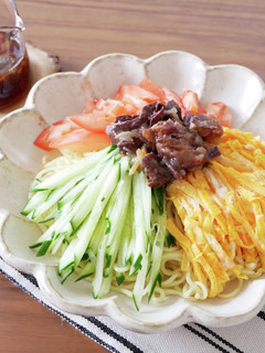 くじらの大和煮で冷やし中華-レシピのメイン写真