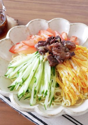 くじらの大和煮で冷やし中華-レシピのメイン写真