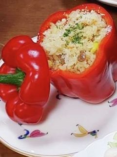 簡単3分☆パプリカのピラフ詰め-レシピのメイン写真