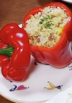 簡単3分☆パプリカのピラフ詰め-レシピのメイン写真