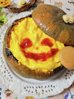 ハロウィン♪丸ごとかぼちゃのオムリゾット-レシピのメイン写真