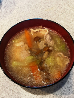 豚肉となめこの味噌汁-レシピのメイン写真