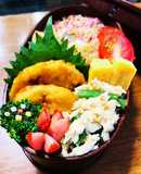 れんこんのひき肉挟み揚げ弁当♡