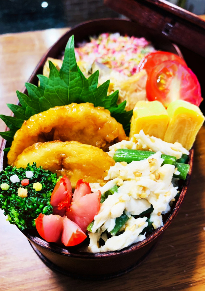 れんこんのひき肉挟み揚げ弁当♡-レシピのメイン写真