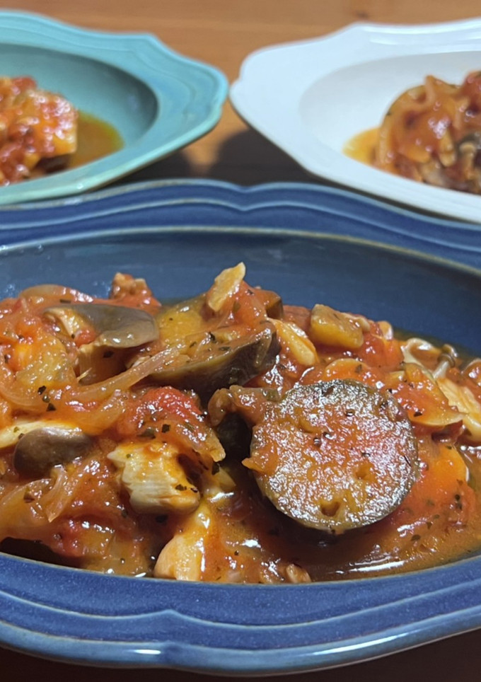 豚肉の茄子&シメジ&エリンギトマトソース-レシピのメイン写真