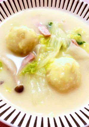 お姫さんだご(芋団子)のクリームスープ-レシピのメイン写真