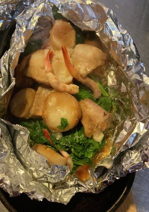 残り物のお刺身でホイル焼き。-レシピのメイン写真
