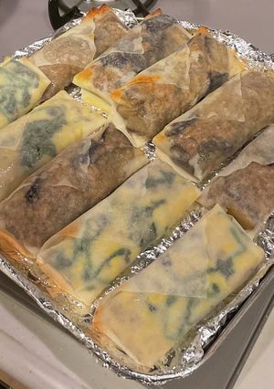 ナス春巻き&粒コーンほうれん草の春巻き-レシピのメイン写真
