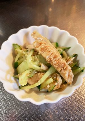 鶏むね肉ときゅうりのすり胡麻ポン酢-レシピのメイン写真