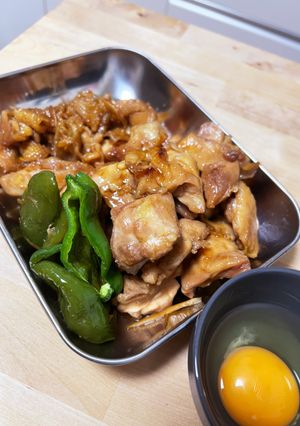 ニンニクたっぷり☆竜鳳風鶏肉と鶏皮の甘煮-レシピのメイン写真