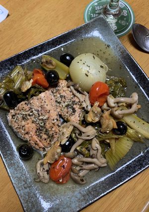 炊飯器で鮭のアクアパッツァ-レシピのメイン写真