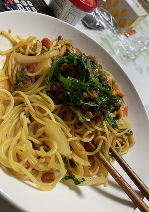 納豆トマト大葉パスタ-レシピのメイン写真