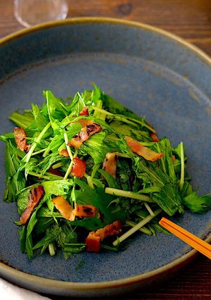 材料2つ5分で簡単、クミン香る水菜サラダ-レシピのメイン写真