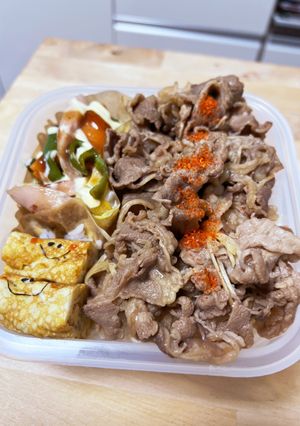 作り置きを使った☆つゆだく！！牛丼風弁当-レシピのメイン写真