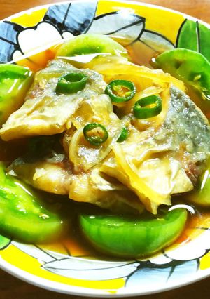 鯵の南蛮漬け　青いトマト　（発酵玉葱）-レシピのメイン写真