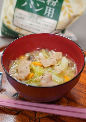 ひっつみ風・味噌汁-レシピのメイン写真