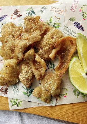 米粉を使って、鶏皮おつまみ！-レシピのメイン写真