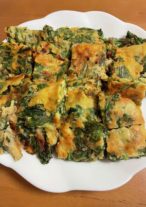 米粉でサクッと　春菊のチヂミ-レシピのメイン写真