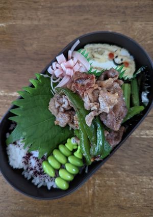 JK☆豚こまとピーマンの焼肉弁当♪-レシピのメイン写真