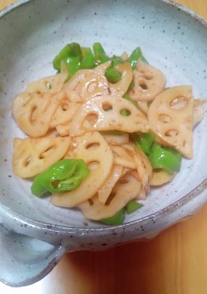 レンコンと万願寺唐辛子でキンピラ-レシピのメイン写真