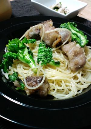 菜の花と鯖のアンチョビパスタ-レシピのメイン写真