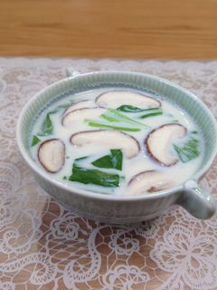 小松菜と椎茸の豆乳スープ❀白だし-レシピのメイン写真