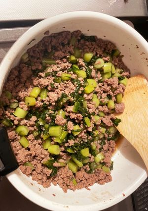 野沢菜のそぼろ-レシピのメイン写真