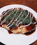 米粉とオートミール粉のお好み焼き