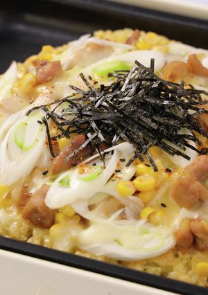 ねぎと照り焼きチキンのライスピザ-レシピのメイン写真