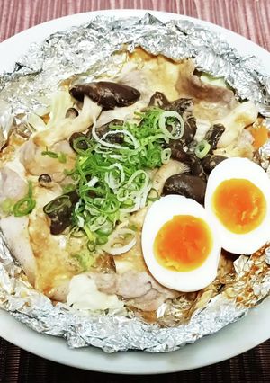 超簡単!豚肉と平茸の味噌マヨホイル蒸焼き-レシピのメイン写真