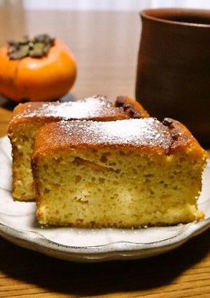 完熟柿とヨーグルトの米粉パウンドケーキ-レシピのメイン写真