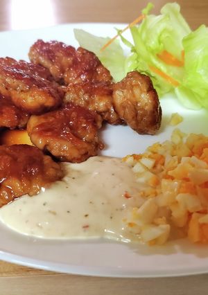 豚こまの照り焼き (タルタル添え)-レシピのメイン写真