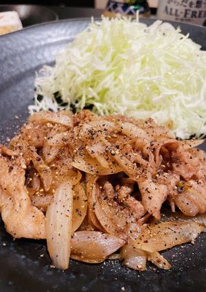 疲労回復！バルサミコ酢の豚バラ炒め-レシピのメイン写真