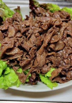 甘辛牛肉とサニーレタス-レシピのメイン写真