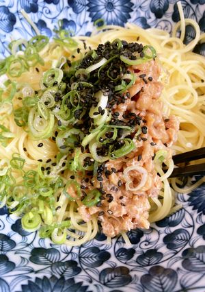 簡単　ごま油納豆パスタ-レシピのメイン写真