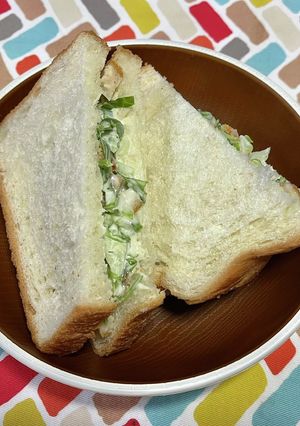 超簡単☆唐揚げわさびクリームサンド♪♪-レシピのメイン写真