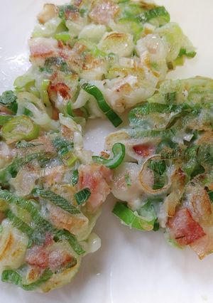米粉を使いネギとベーコン焼き-レシピのメイン写真
