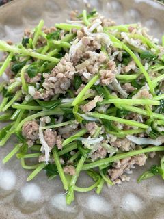 「減らソルト」豆苗とひき肉のスパイス炒め-レシピのメイン写真